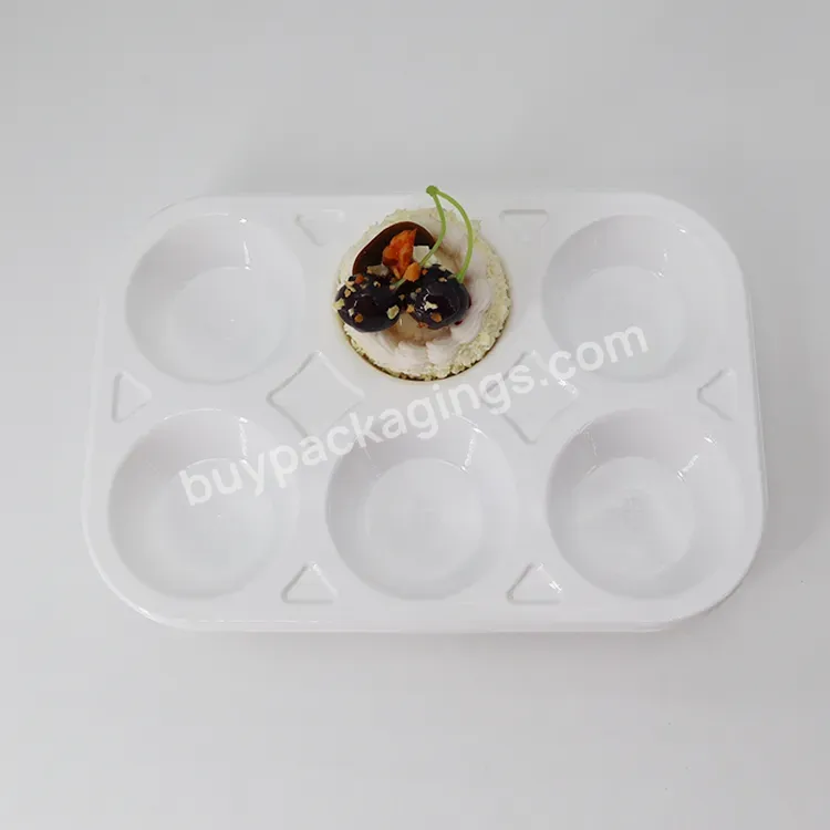 Cake Box Packaging Mochi Tray Custom Ps Pet Plastic Food Grade 6 Holes Blister Accept