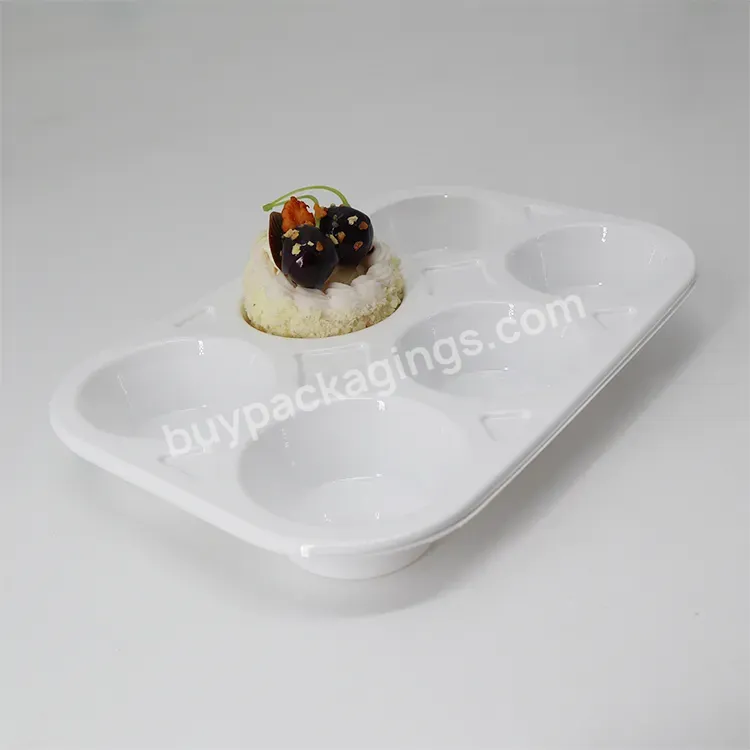 Cake Box Packaging Tray For Mochi Pet Plastic Disposable Food Grade 6 Holes Blister Accept Customized Logo Custom Size Accepted