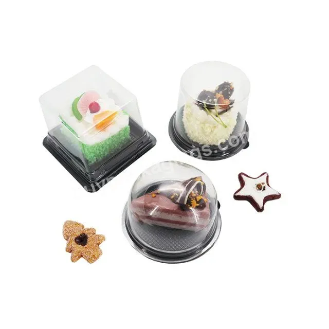 Cake Pack Box Single Cup Cake Boxes Custom Pet Clear Round Plastic Blister Food Accept