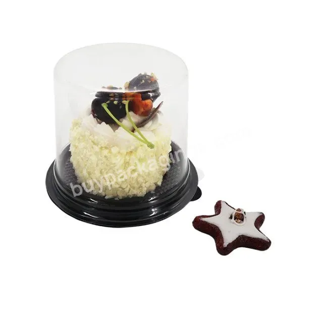 Cake Pack Box Single Cup Cake Boxes Custom Pet Clear Round Plastic Blister Food Accept