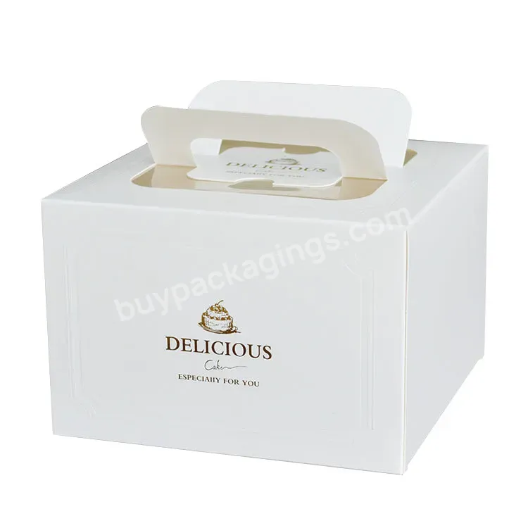 Cake Packaging With Handle 12x12x6cm Clear Transparent Wedding Paper Cake Boxes With Window Cake Box