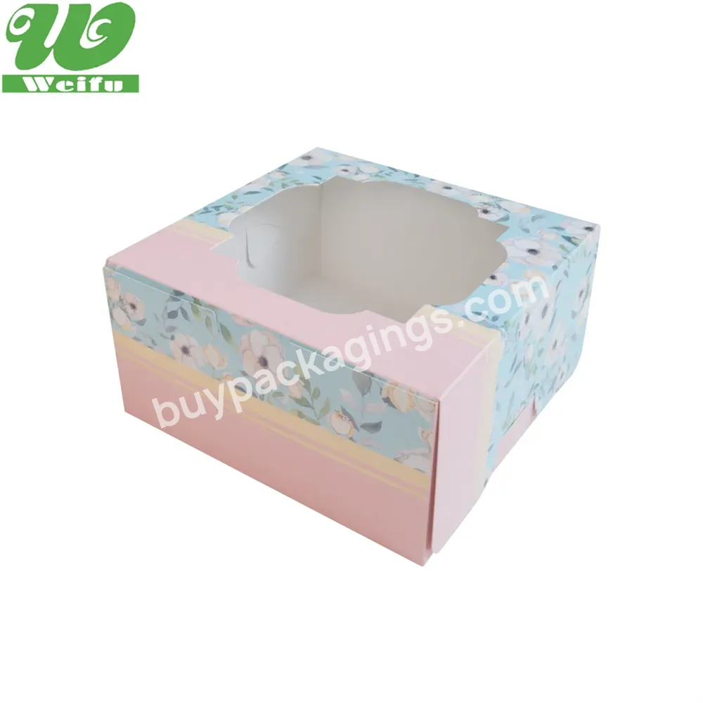 Cake Paper Box Wholesale Transparent Clear Wedding Cup Cake Box With Handle Cake Packaging