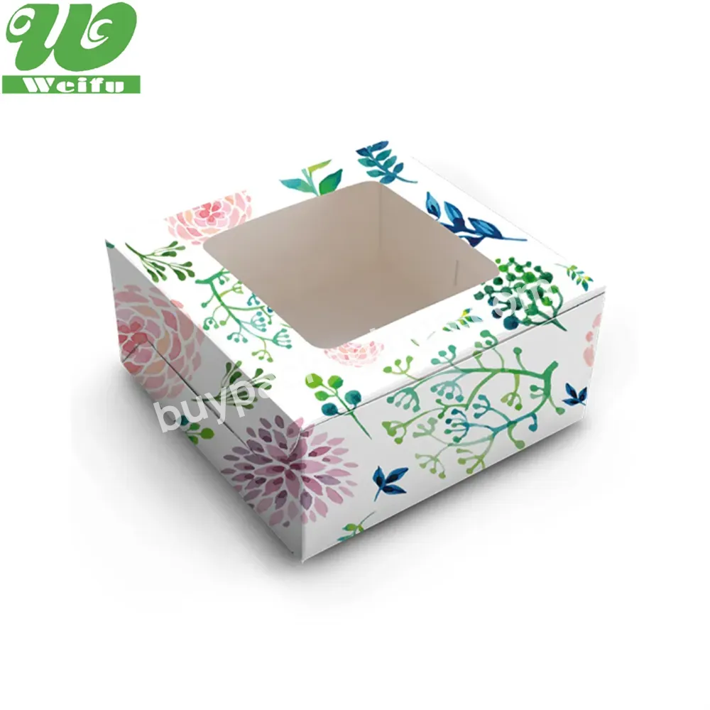 Cake Paper Box Wholesale Transparent Clear Wedding Cup Cake Box With Handle Cake Packaging