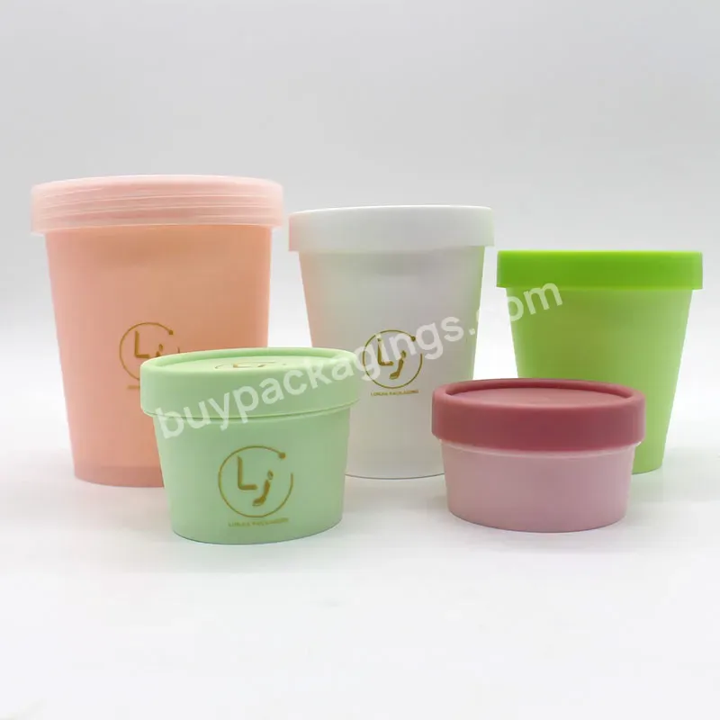 Can Be Customized To Various Sizes Empty 4oz 60z 8oz Pp Body Scrub Face Cream Plastic Jar With Colorful Lid