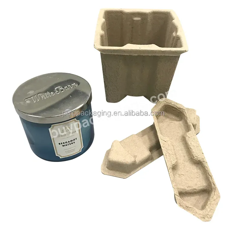 Candle Jar Packaging Customized Packaging Biodegradable Paper Pulp Insert Tray Molded Pulp Candle Jar Packaging