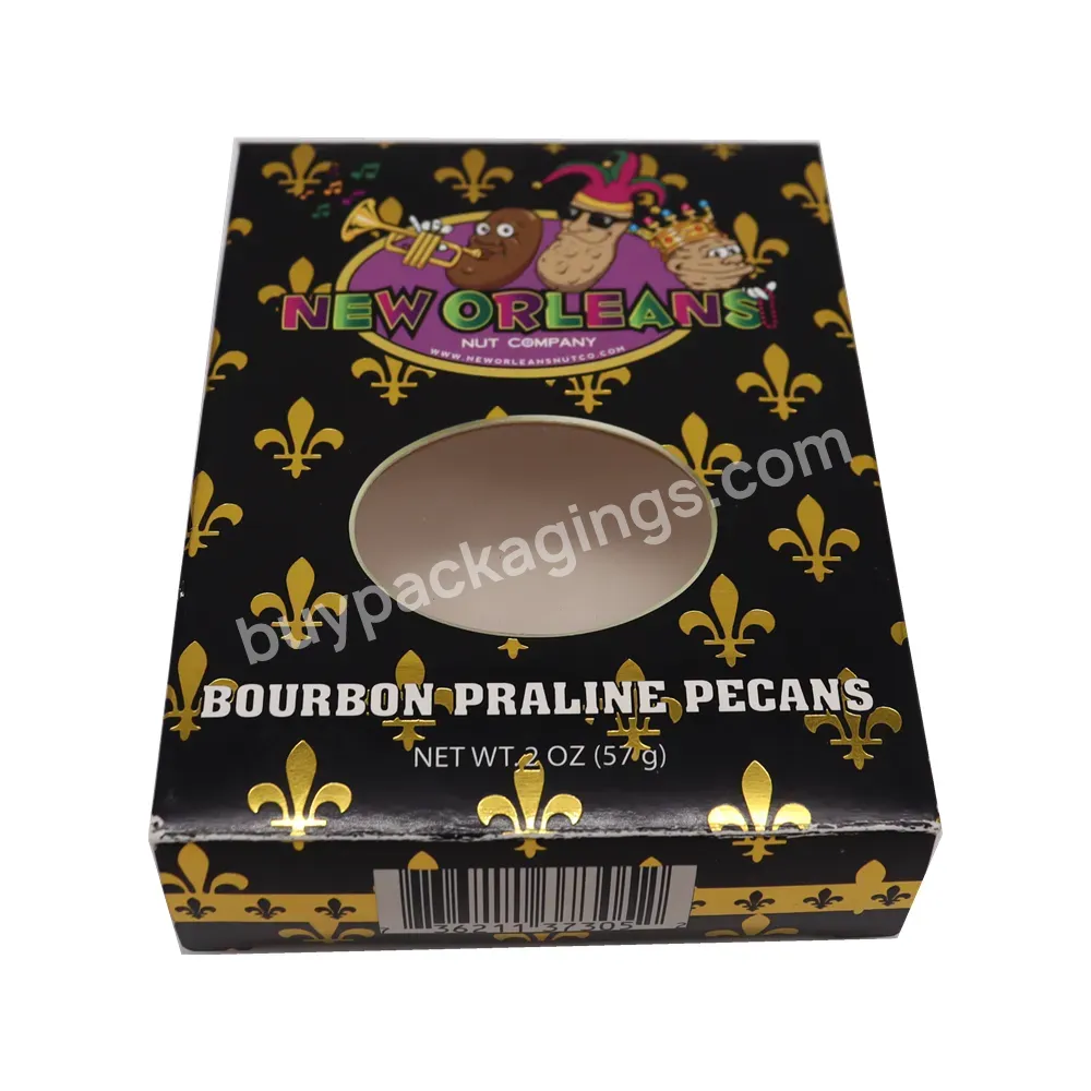 Candy Box Custom Hard Chocolate Dispenser Candy Jar Paper Packaging With Clear Window Gummies Candy