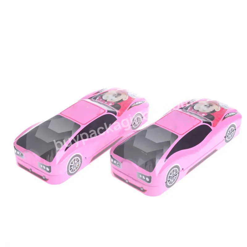 Car Shape Pencil Tin Box Metal Tin Pencil Box Two Layers