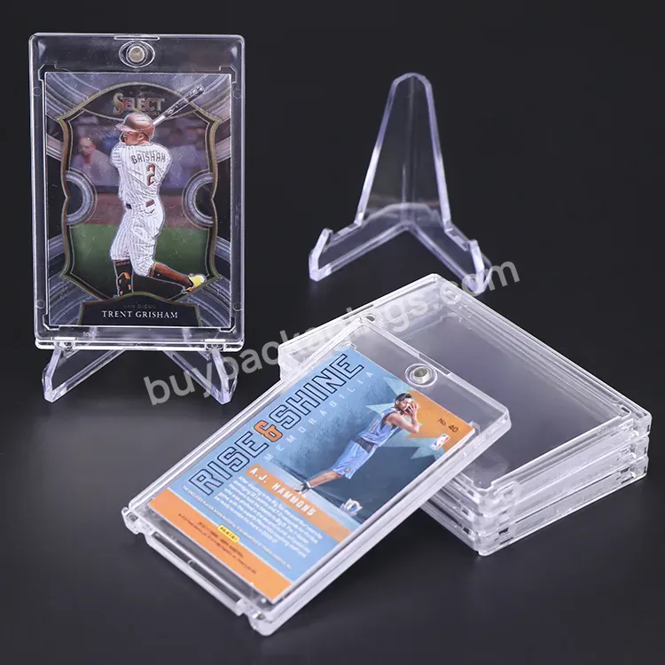 Card Case Storage Display Stand Sports Trading Graded Card Case 35pt One Touch Magnetic Card Holder For Pokemon Psa