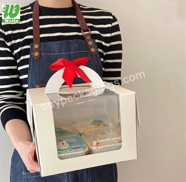 Cardboard Clear Food Packaging Gift Ribbon Carton Round Cake Box To Pack Cake