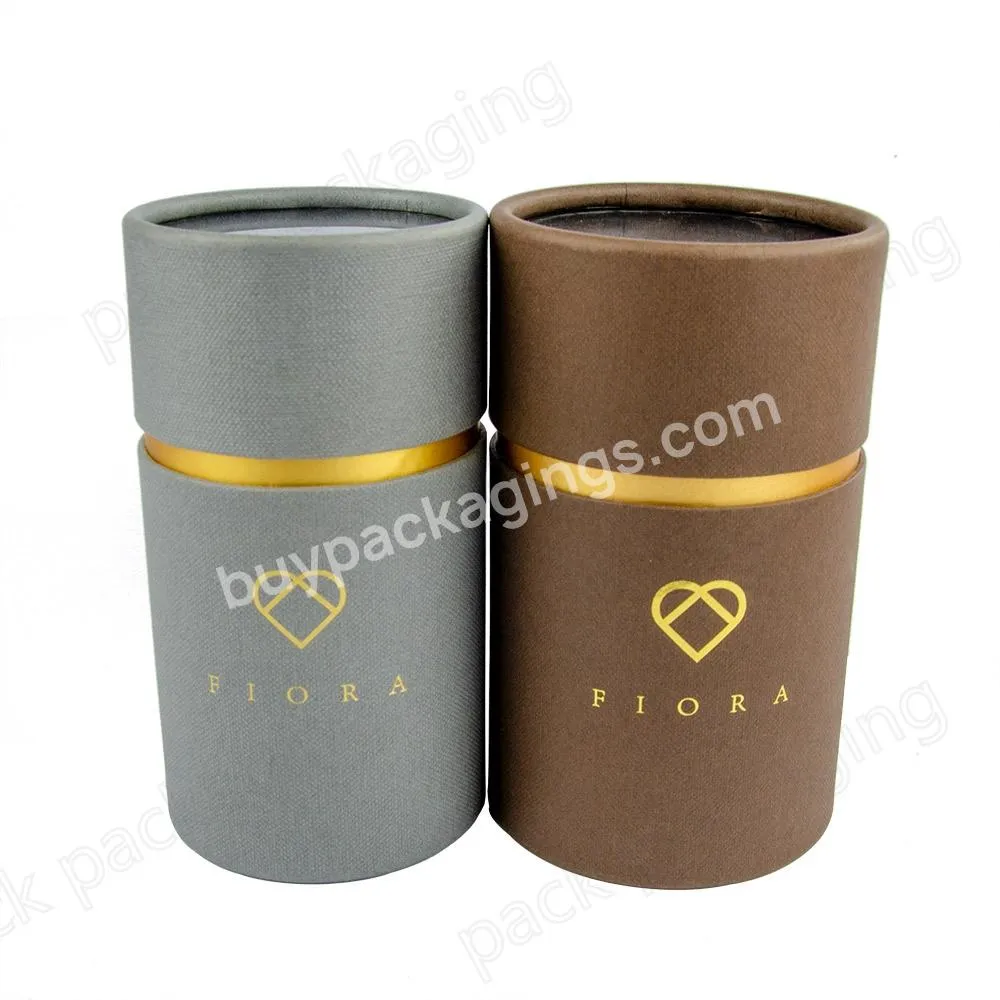 Cardboard Cylinder Gift Box Food Grade Paper Tube Packaging For Sea Salt Tea Coffee Protein Powder