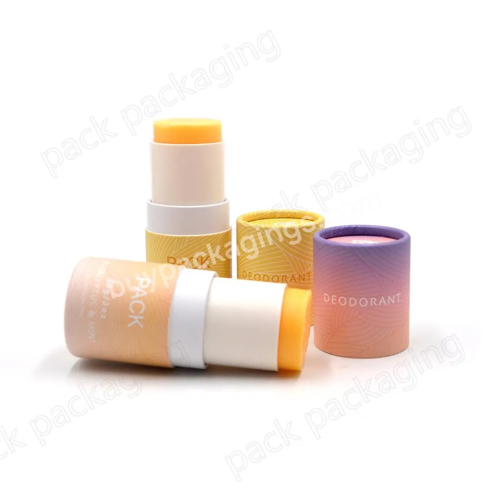 Cardboard Deodorant Twist Up Paper Tube Eco Friendly Skincare Packaging For Lip Balm Solid Perfume Chapstick