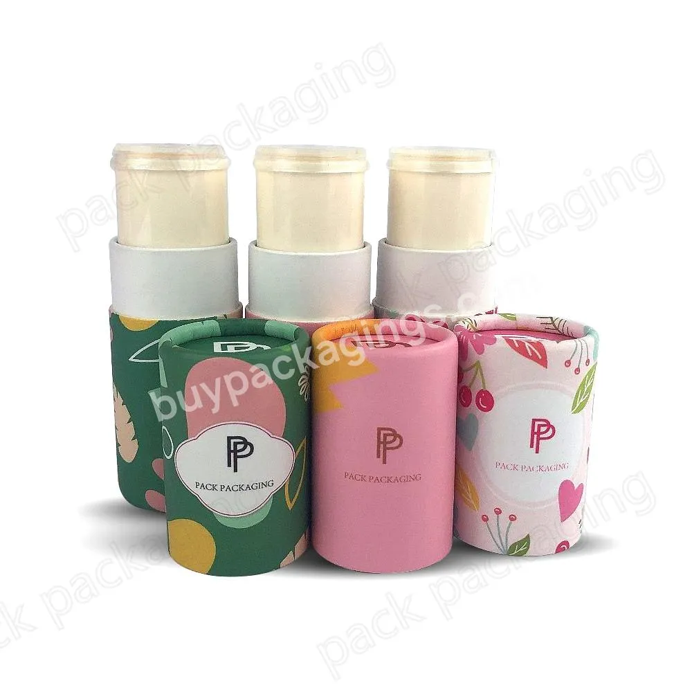 Cardboard Deodorant Twist Up Paper Tube Eco Friendly Skincare Packaging For Lip Balm Solid Perfume Chapstick