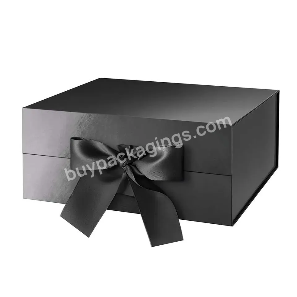 Cardboard Gift Box Luxury Box With Changeable Ribbon And Magnetic Closure Folding Big Gift Boxes Set