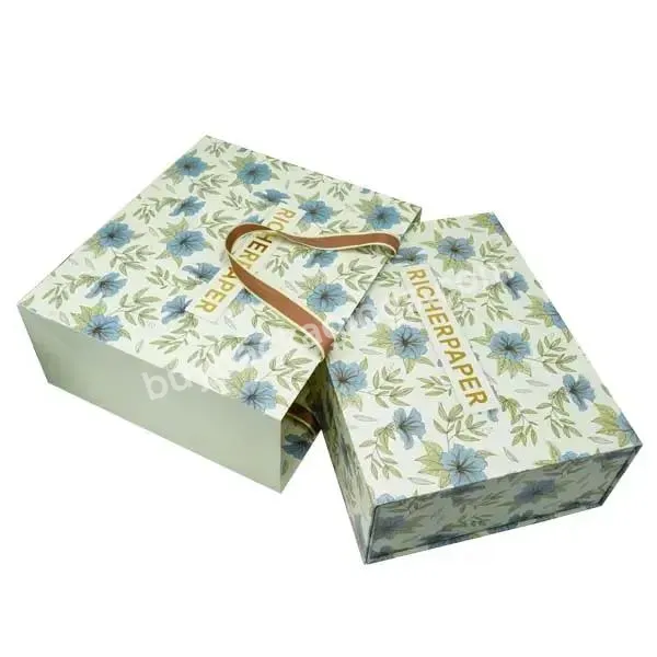 Cardboard Gift Box Luxury Box With Changeable Ribbon And Magnetic Closure Folding Big Gift Boxes Set