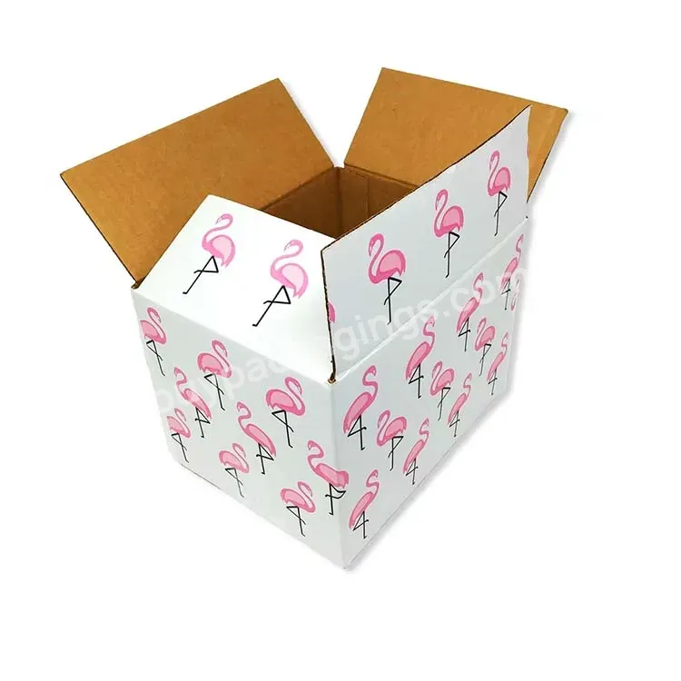 Cardboard Paper Box Versand Verpackung Cargo Box 8x6x6 Pink Flamingo Carton Boxes