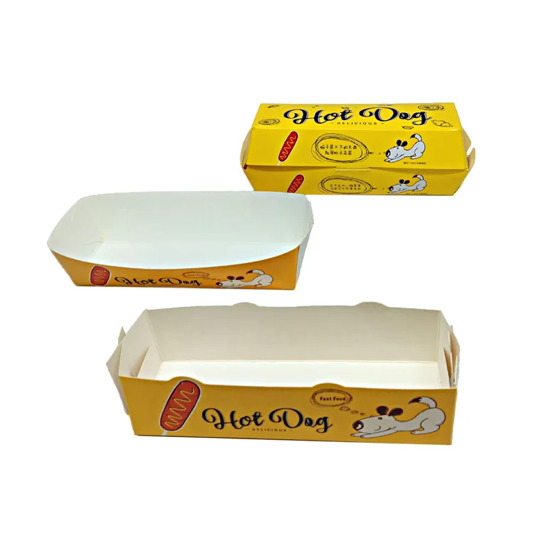cardboard paper packaging tray hotdog box