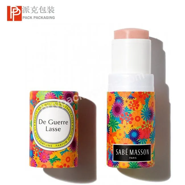 Cardboard paper tube containers twist up paper tube for solid perfume deodorant lip balm highlighter paper perfume packaging box