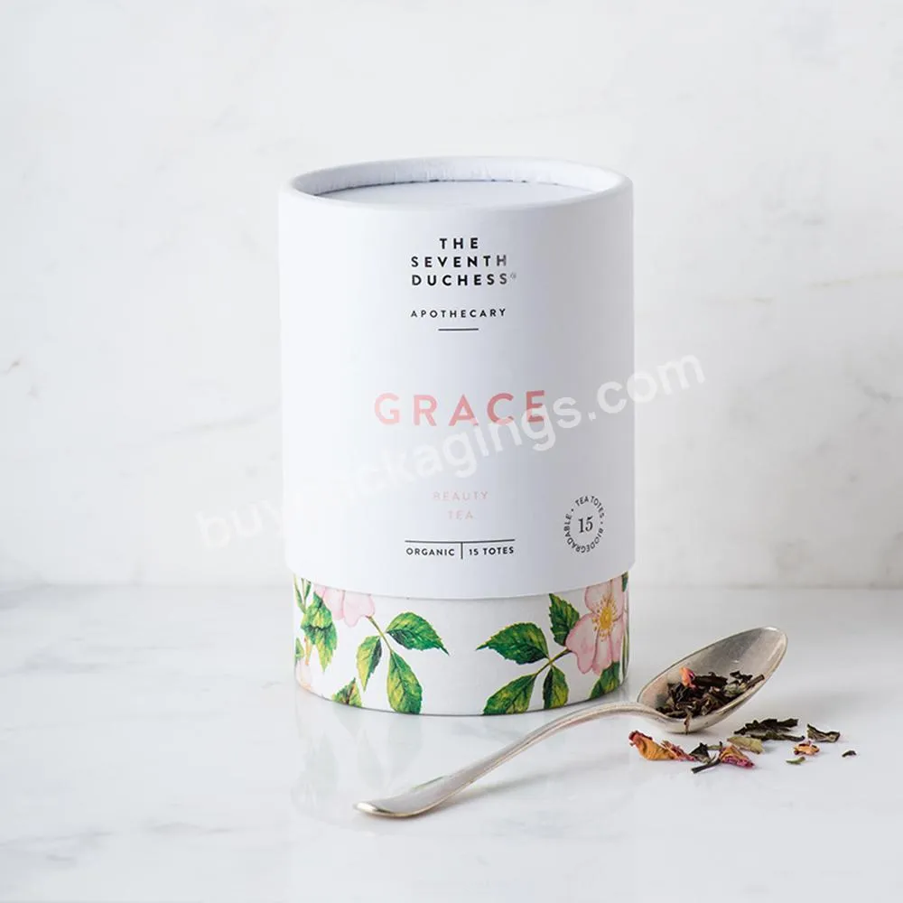 Cardboard Tube Packaging Eco Friendly Paper Tube Tea Box with Private Label Printing