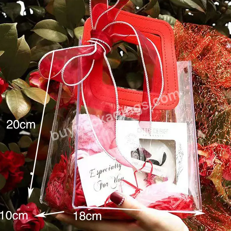 Carry Transparent Plastic Gift Clothing Packaging With Hand Gift Bag