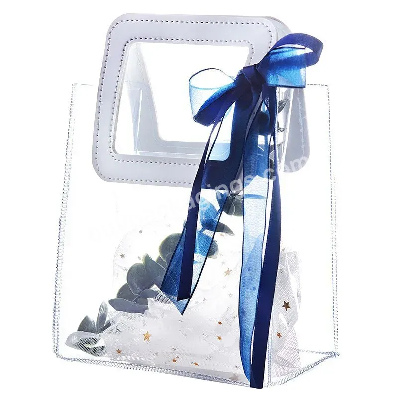 Carry Transparent Plastic Gift Clothing Packaging With Hand Gift Bag