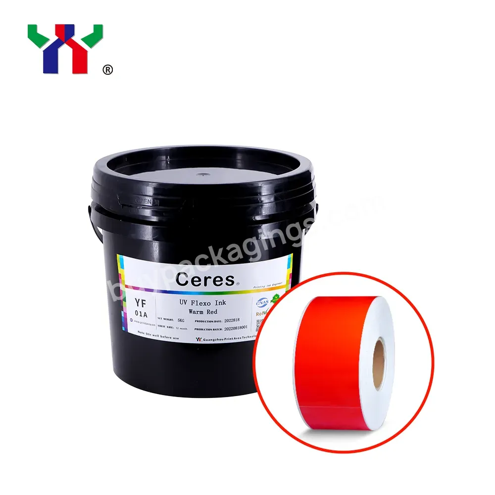 Ceres Flexo Ink Uv For Label Printing Color Warm Red Package 5kg/can