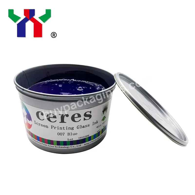 Ceres High Quality Screen Printing Glass Ink,007 Blue,With 200ml Harder,1kg/can