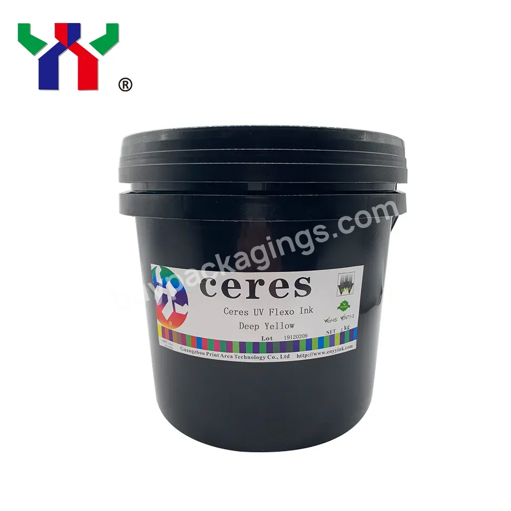 Ceres High Quality Uv Flexo Ink For Film Printing,Deep Yellow,5 Kg/can