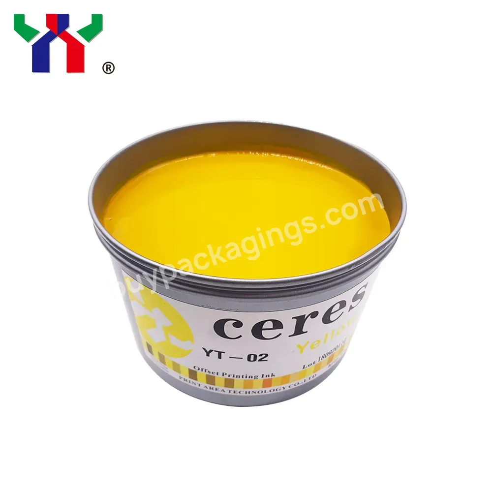 Ceres High Quality Yt-02 Eco-friendly Sheet-fed Soya Offset Printing Ink Yellow,1kg/can