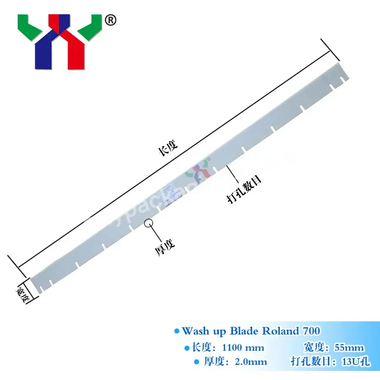 Ceres Roland 700 Offset Printing Wash Up Blade Polytetrafluoroethylene,1105*40*1.0mm,13 Holes - Buy Wash-up Blade,Blade,Roland 700 Wash Up Blade.