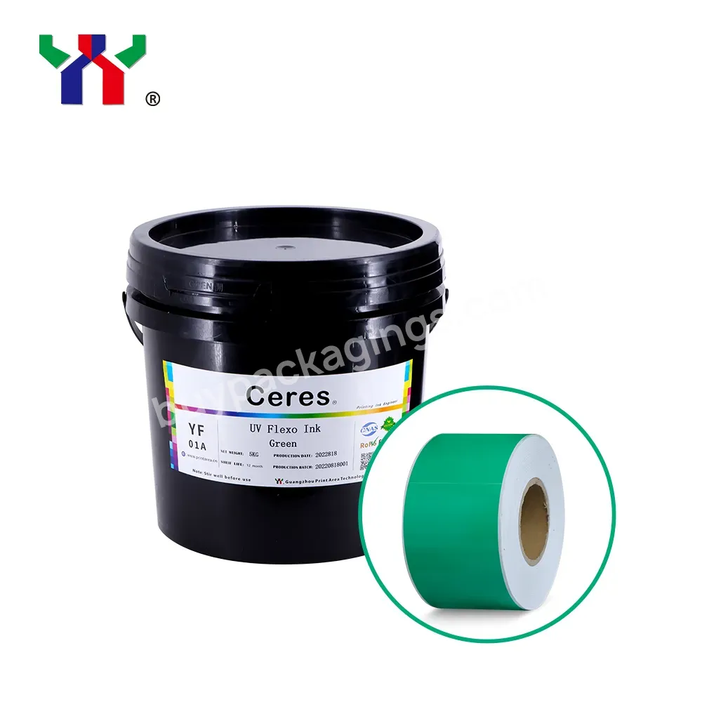 Ceres Uv Flexo Ink For Label Printing Green Color Package 5kg/barrel