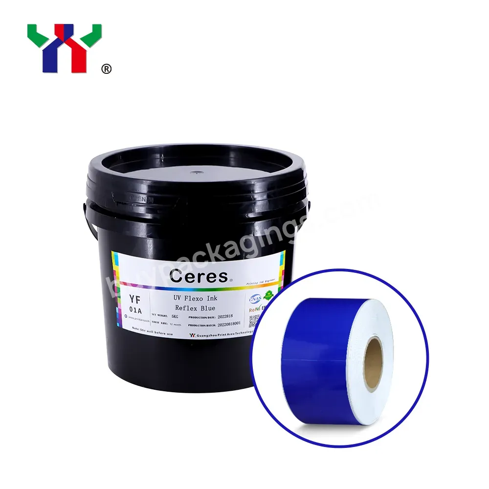 Ceres Uv Flexo Ink For Label Printing Reflex Blue Package 5kg/can