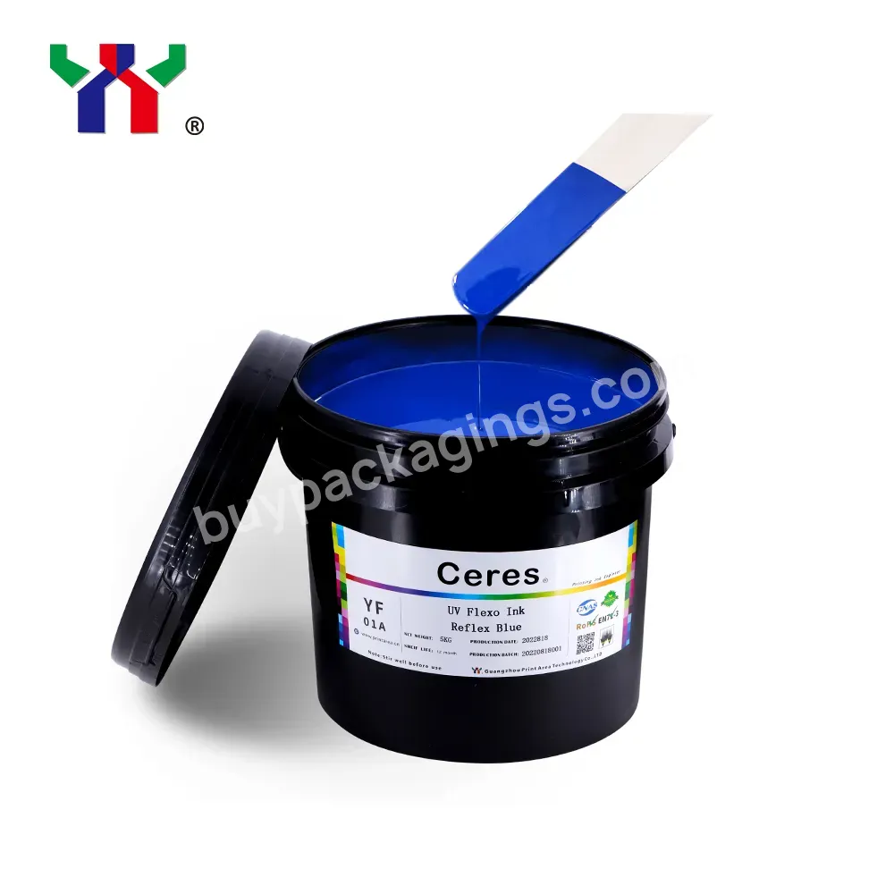 Ceres Uv Flexo Ink For Label Printing Reflex Blue Package 5kg/can