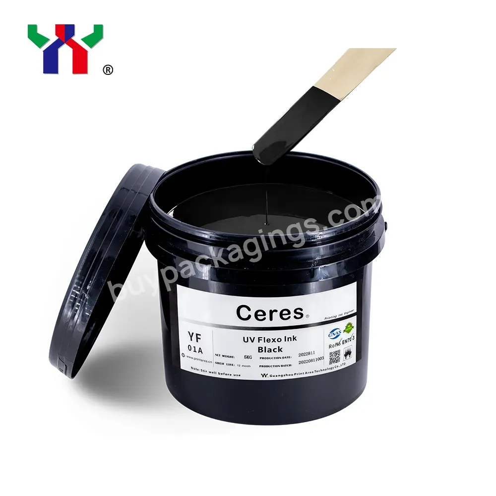 Ceres Uv Flexo Printing Ink Label Printing Black Color Package 5kg/can