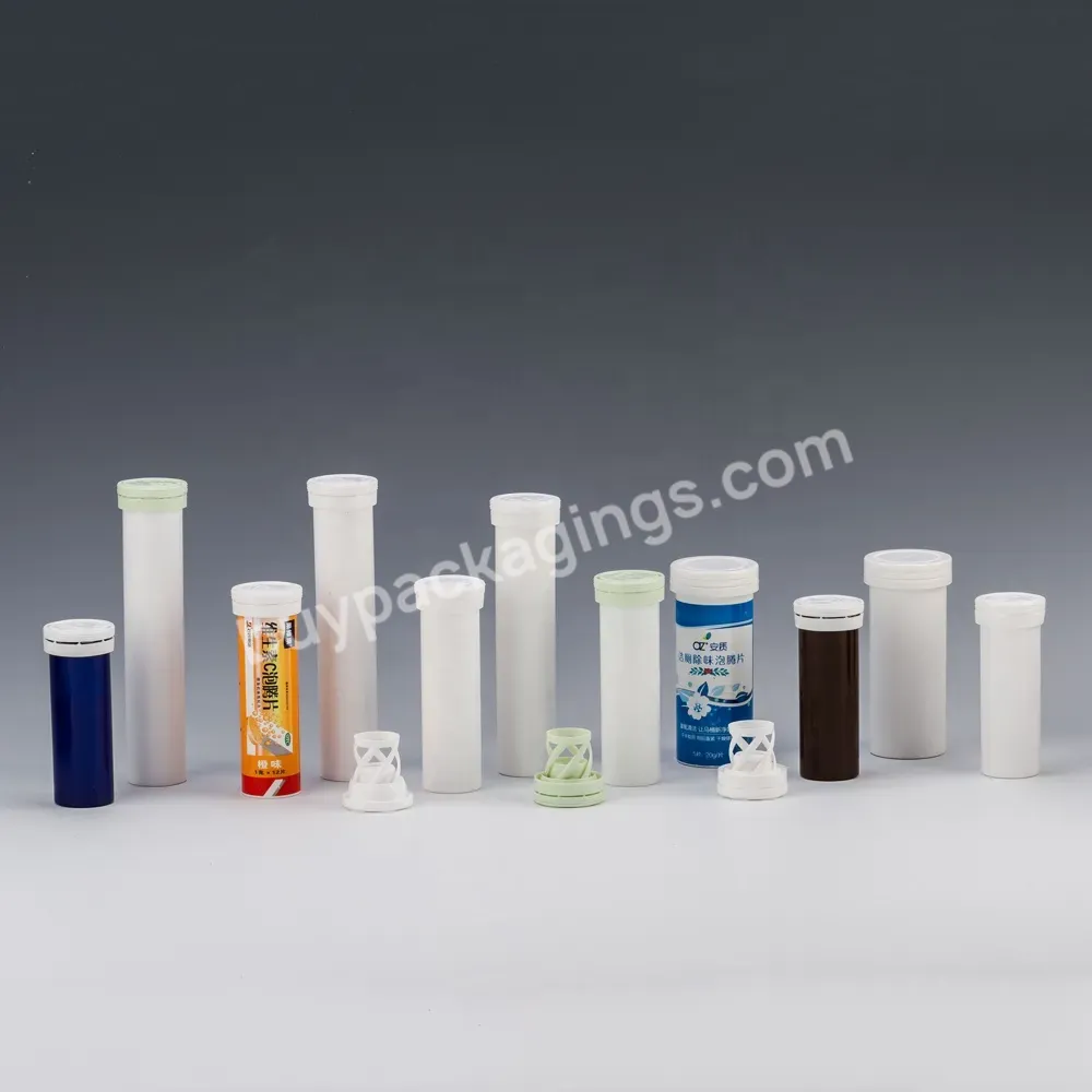 Certificated 84mm 96mm 99mm 133mm 144mm Length Bottle Iron Effervescent Tablet Packaging Tube With Desiccant Silica Gel Cap