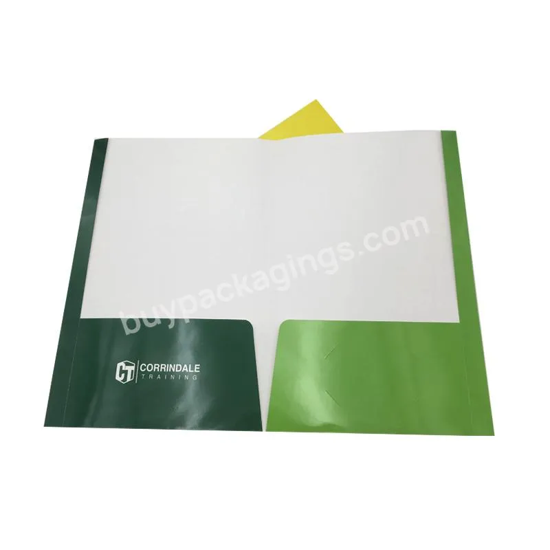 Cheap Bulk Custom Print Logo Presentation File Folder Book Report Kraft Paper Two Pocket Folder