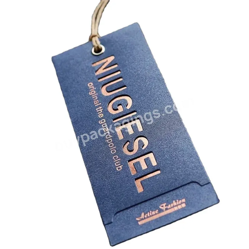 Cheap Custom Design Printing Name Logo 400gsm Paper Clothing Garment Hang Tag With String And Eyelet