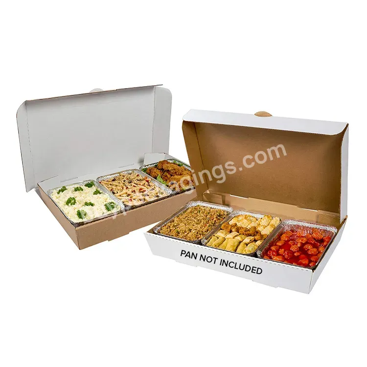 Cheap Custom Logo Brown Kraft Big Cardboard Lunch Catering Takeaway Takeout To Go For Chinese Food Paper Container Box With Lid