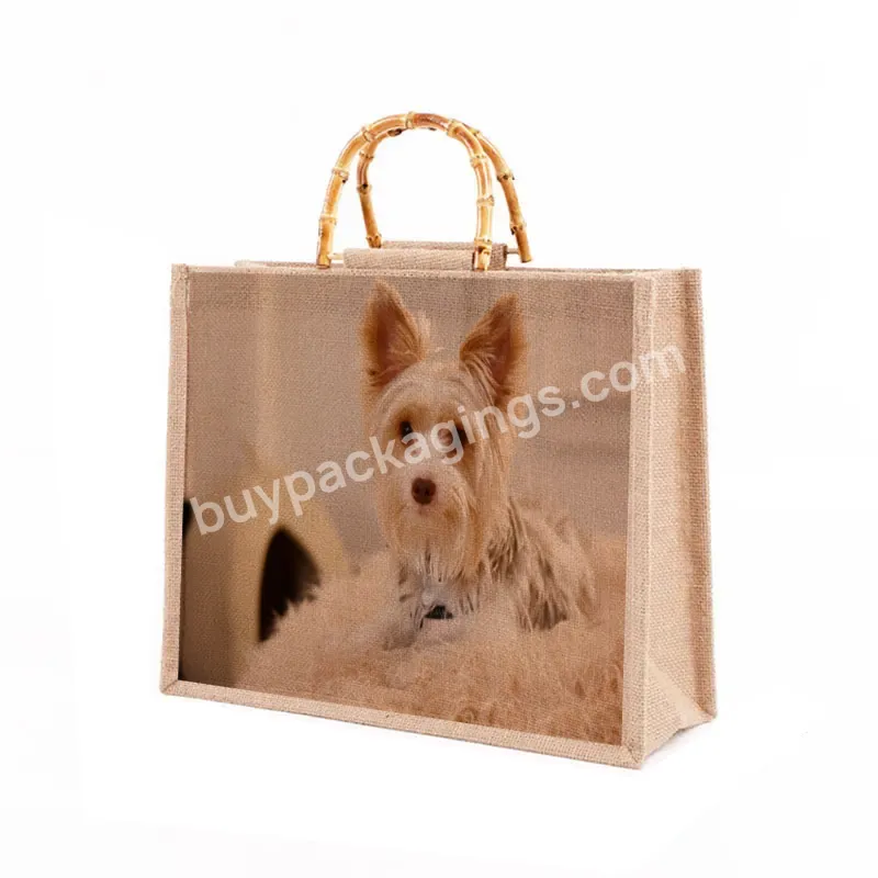 Cheap Custom Logo Printed Eco Recycle Natural Foldable Reusable Jute Burlap Linen Shopping Tote Bag