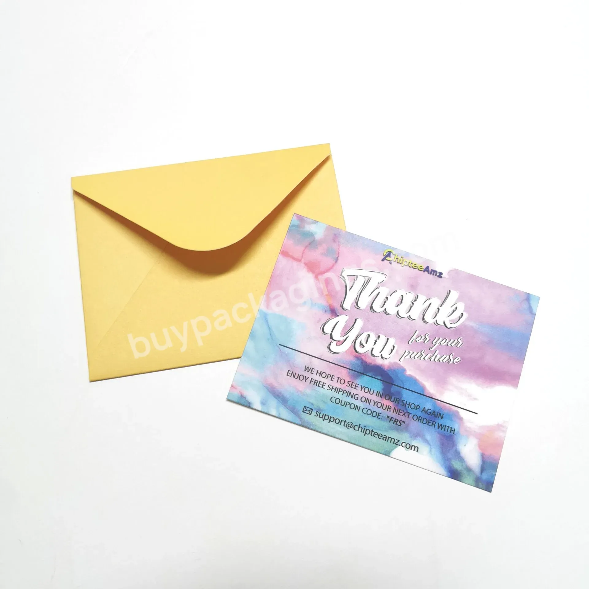 Cheap Custom Printed Gift Card Double Side Printing Paper Envelope