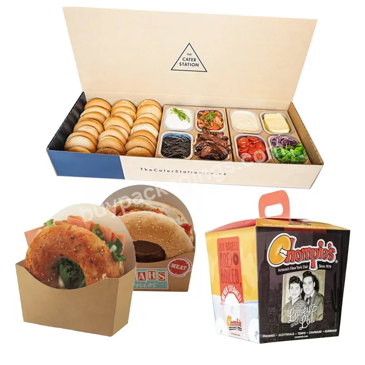 Cheap Custom Printed Logo Design Cardboard Single Packing Boxes Mini Size Donut Packaging Paper Bagel Box With Clear Window