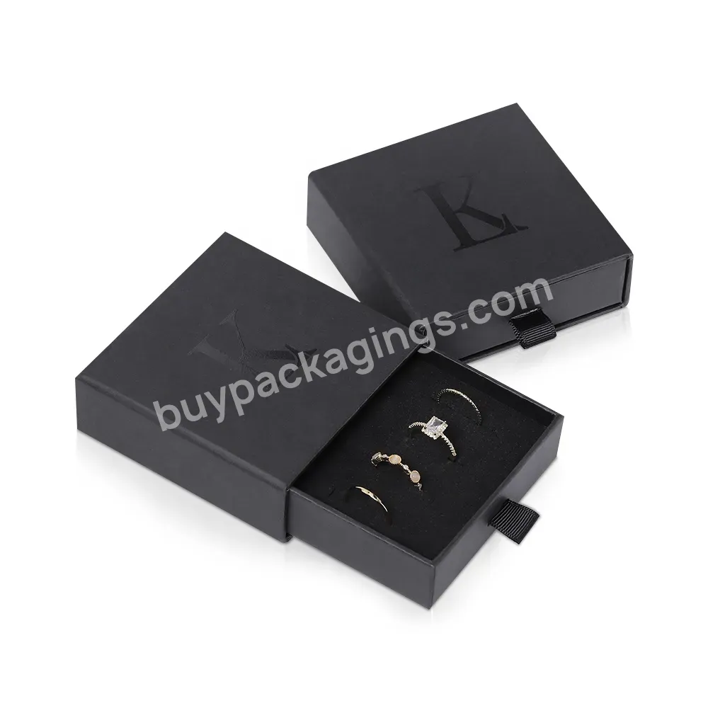 Cheap Custom Printed Logo Stainless Steel Jewelry Ring Paper Drawer Box Packaging