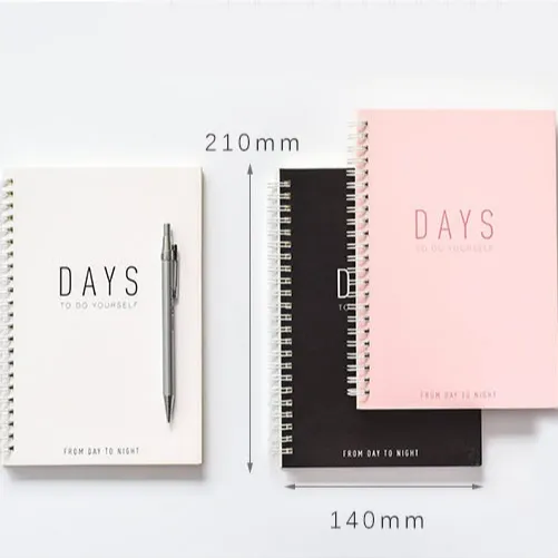 Cheap Customizable Journal Daily Full Color Personalized Agenda Spiral Note books A5 Planner Notebook Printing