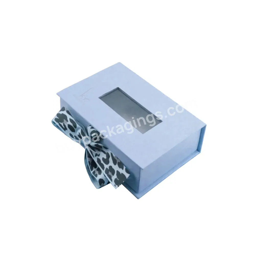 Cheap Eco-friendly High-end Cartons Display Transparent Windows Luxury Gift Jewelry Boxes With Silk Ribbon Gifts Crafts Box