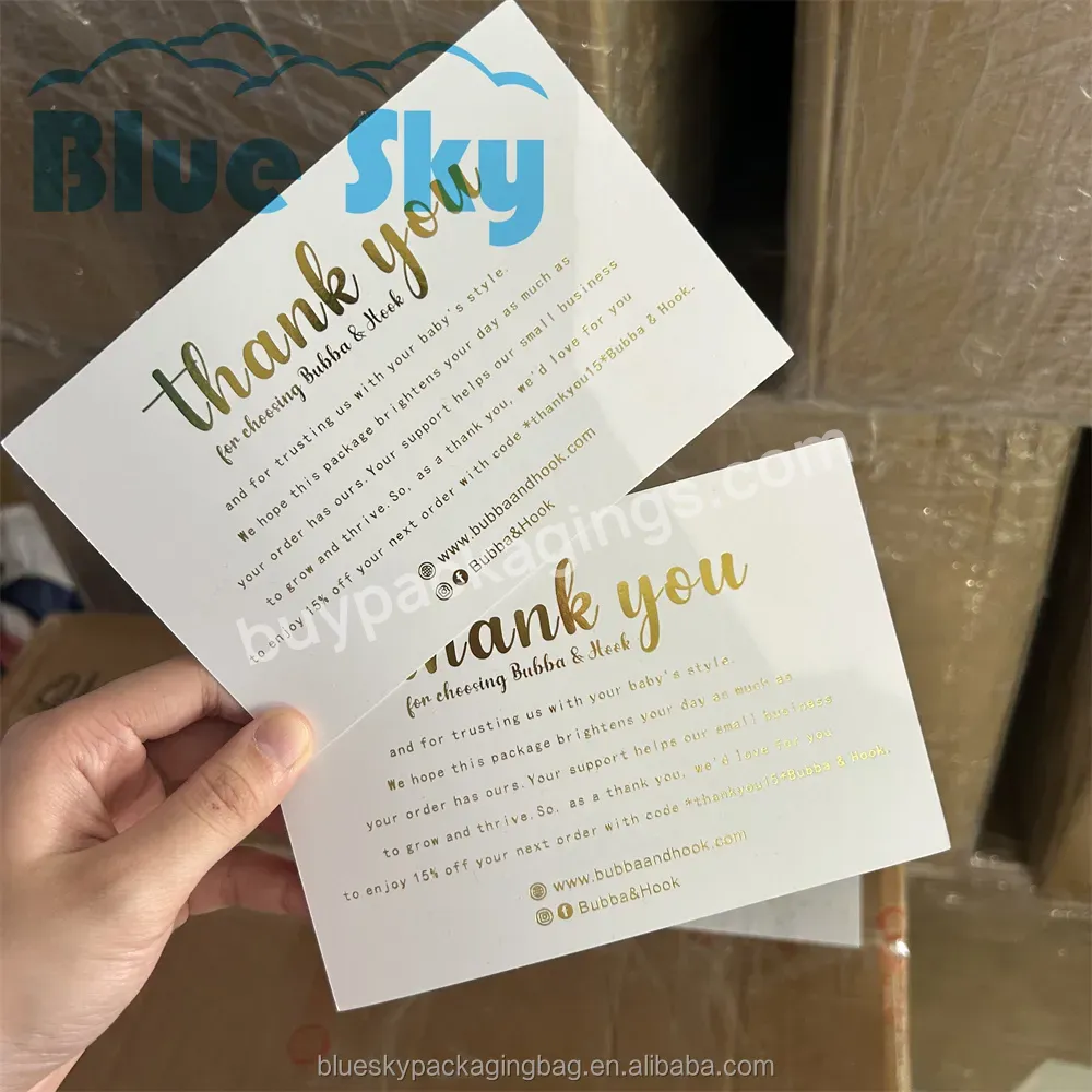 Cheap Factory Wholesale Custom Thank You Paper Card Invitation Paper Cards With Logo