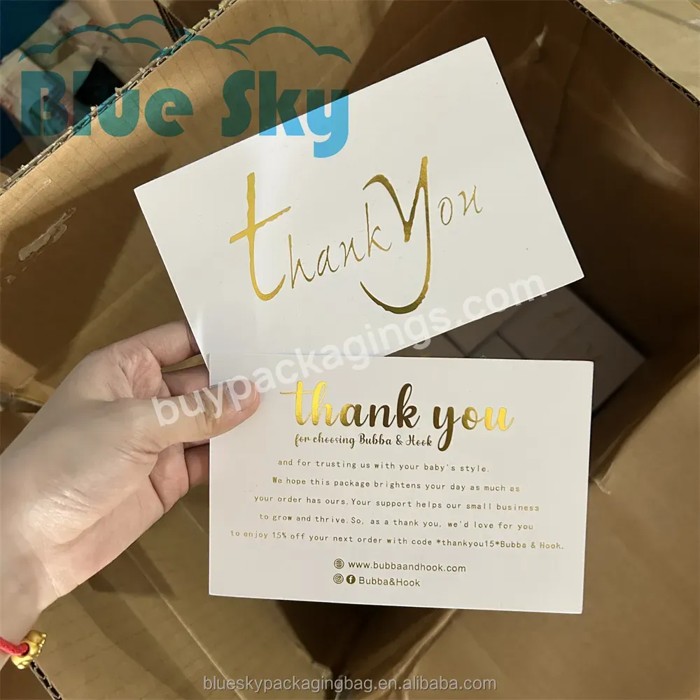 Cheap Factory Wholesale Custom Thank You Paper Card Invitation Paper Cards With Logo