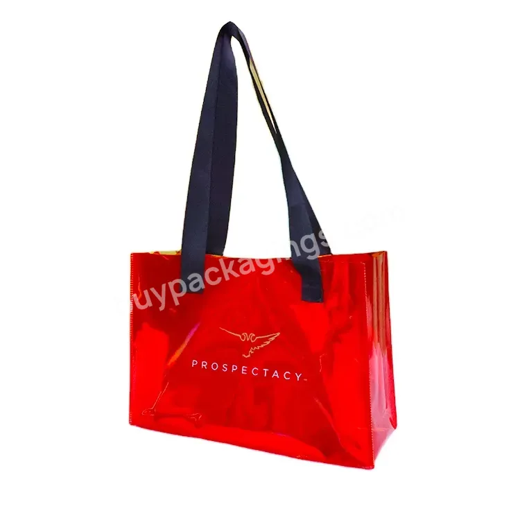 Cheap Factory Wholesale Personalized Logo Fashion Cosmetics Waterproof Tote Bag Pvc Laser Bag