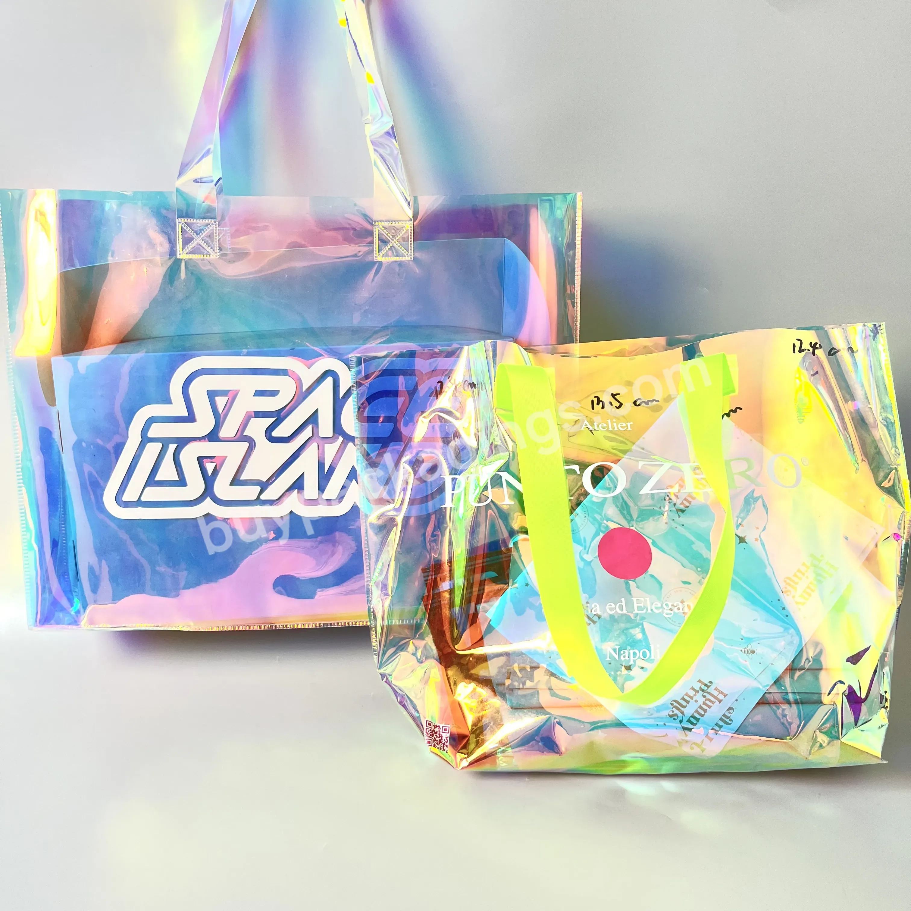 Cheap Factory Wholesale Pvc Holographic Tote Bag Cloths Cosmetic Packaging Bag