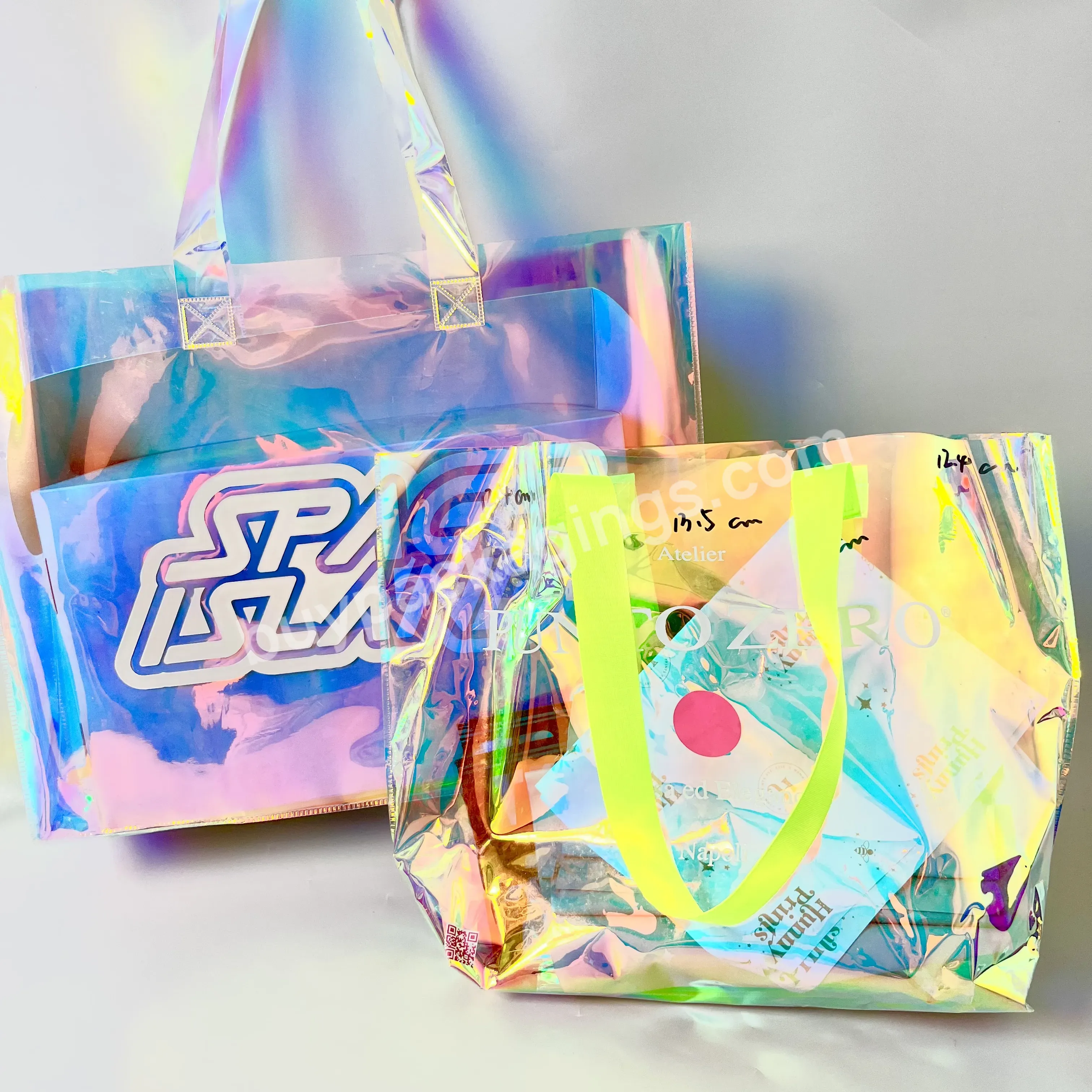 Cheap Factory Wholesale Pvc Holographic Tote Bag Cloths Cosmetic Packaging Bag