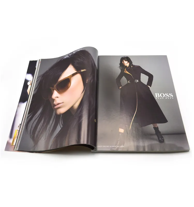 Cheap fashion modeling bright color glossy paper perfect binding magazinecatalogue printing