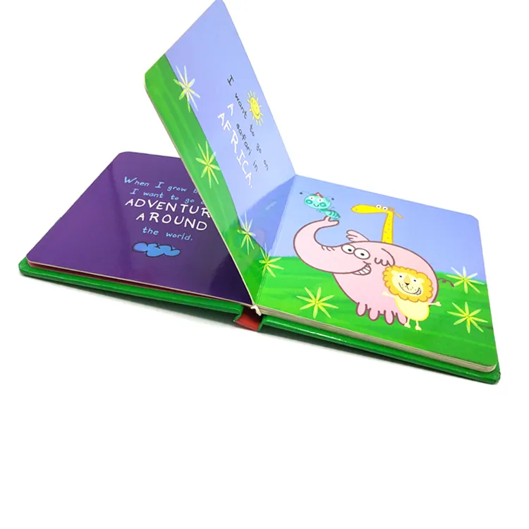 Cheap full color thick paper board children book print on demand